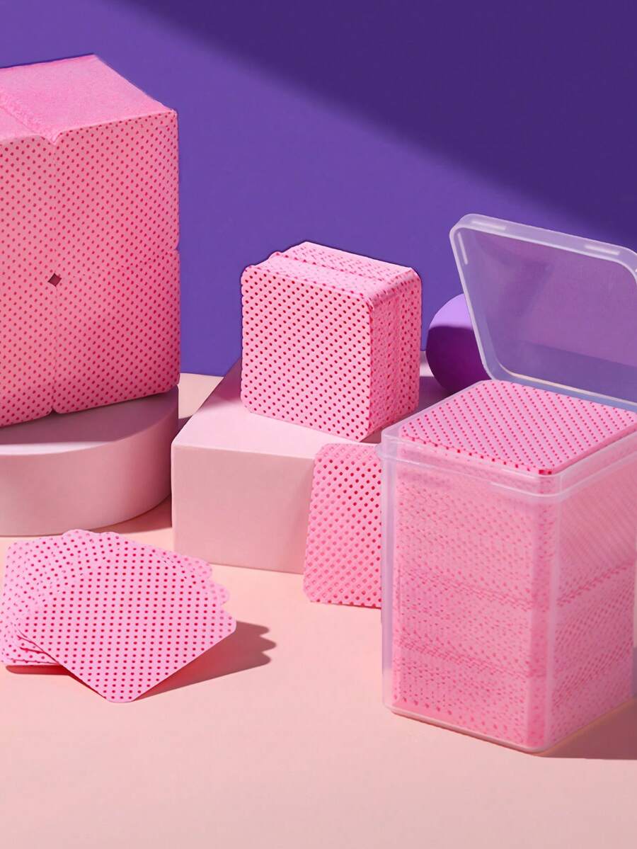 200/400/800pcs Nail Wipes, Square Cotton Pads For Nail Polish Remover, Eyelash Glue Bottle Cleaning Cloth, Cotton Pads, Eyelash Extension Remover Wipes