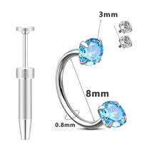 Horseshoe Nose Ring For Women Stainless Steel Lip Helix Piercing Jewelry Septum Rings-And Upgraded Anti-Slip Piercing Taper Ball Grabber Tool - As Shown In the Figure - View 8