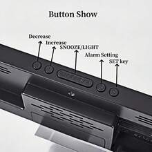 NieNie Reloj despertador digital de acrílico con control de voz, alarma dual, modo nocturno, función de repetición, 5 niveles de brillo ajustable, 12/24H, función antidisturbios, reloj electrónico LED (batería no incluida) - DS-6628 - Ver 10