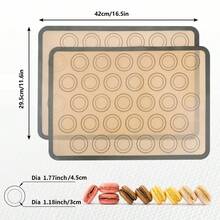 1pc Macaron Silicone Baking Mat - Non-Stick Silicone Macaron Baking Mat/Pastry Cookie Liner (Reusable/Half Sheet), Perfect Baking Set For Macarons, Pastries, Cakes And Breads, Household Kitchen Essential - View 5