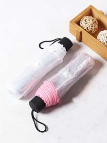 1pc PVC Transparent Foldable Umbrella, Portable Outdoor Travel Umbrella, Fashion Transparent Umbrella, Student Backpack Umbrella, Essential For Back To School, Travel, Car, Outdoor, Rainy Season, Birthday Gift, Summer Gift, Party Gift, Holiday Gift,Umbrella / Compact Umbrella / Travel Umbrella / Windproof Umbrella / Folding Umbrella / Rain Umbrella / Automatic Umbrella / Uv Umbrella / Sun Umbrella /Umbrella - 多色的 - 查看 5