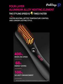 PinkSings 3-In-1 Rechargeable Wireless Nano Mist Straightening Brush, Easy Curling, Includes Hair Oil Care, Instant Heating - White - View 2