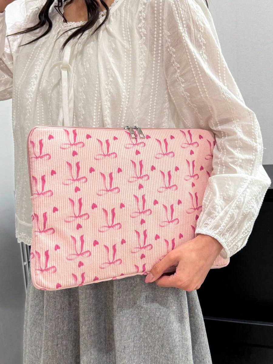 Funda para portátil minimalista de unicolor y de lujo, estuche de transporte para portátiles y tabletas de varios tamaños - Rosa - Ver 1