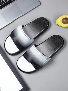 Men's Ombre Slip-On Sandals, Hook And Loop Casual Summer Slippers - White - View 4
