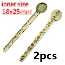 2 chiếc đế thước kẻ 20mm/18x25mm, khay đựng bookmark, đế cabochon, phôi cabochon và kính, phụ kiện làm trang sức DIY - Đánh dấu trang cơ sở - Xem 13