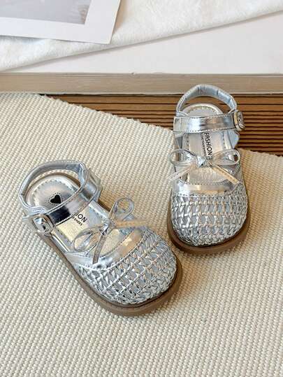 女童凉鞋 - 2025夏季新款 - 传统中式编织沙滩鞋 - 小女孩公主鞋 - 软底 - 婴儿款