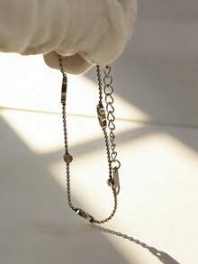 1 PC Fashion Stainless Steel Chain Bracelet Minimalist Waterproof Jewelry For Women Men Daily Wear - Letter Bracelet - View 1