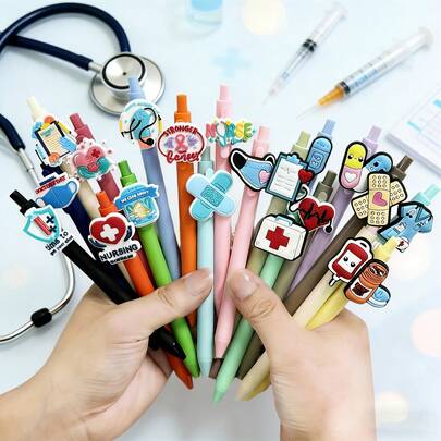 1/5/10/20支装可伸缩圆珠笔，黑色墨水，护士用品，适用于医务助理、执业护士、学校护士、护理讲师、护士、医生及护理用品