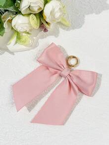 1pc Women's Solid Color Casual Sweet Bow Decor Accessory, Round Ring Open Key Chain, Bag Charm, Suitable For Matching Outfits, Decorating Bags, Applicable For Any Occasion - Multicolor - View 10