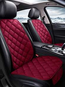 2pcs Plush Car Seat Covers - Front Seat Cushion With Diamond Quilted Pattern, All Season Car Seat Pad With Backrest, Soft Fluffy Fabric, Non-Slip Base, Fits Sedan, SUV, Truck, Easy Installation - Car Seat Cushion Set - View 3