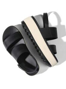 New Platform Water Sandals For Women Comfortable Chunky Wedge Open Toe Shoes Summer Walking Beach Vacation Waterproof Sandals - Black and White - View 3