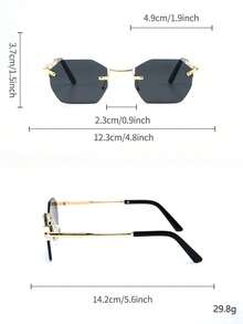 1副男士时尚眼镜，新款高品质金属无框个性化百搭商务通勤户外驾驶时尚眼镜 - 彩色 - 查看 10