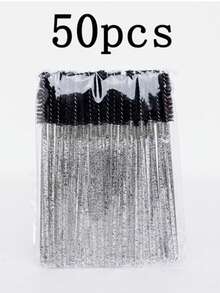 一次性睫毛刷/睫毛膏刷/眉刷/螺旋刷，水晶手柄迷你化妆工具，适用于睫毛嫁接和眉毛造型，50/100/500支装 - 黑色 - 查看 13