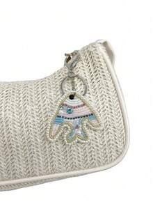 Bộ trang trí túi xách hình sinh vật biển đính cườm thủ công, bao gồm các hình dán vải hình sao biển, cá ngựa, bạch tuộc và tôm hùm, phụ kiện túi xách du lịch dễ thương. - Nhiều màu - Xem 15