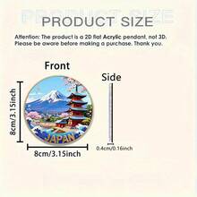 1 cái/3 cái Miếng hút nam châm phẳng 2D bằng acrylic mới, kiểu Nhật Bản, hình hoa anh đào và núi lửa. Sản phẩm có màu sắc tươi sáng không phai, mặt sau được từ hóa hoàn toàn với lực hút mạnh. Thích hợp cho nhiều loại tủ lạnh, tủ đông, tủ đựng đồ bằng sắt và các không gian khác. - Nhật Bản - Xem 11