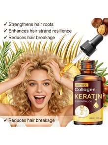 胶原蛋白角蛋白油，30毫升/1.01液盎司，防止脱发，增厚发丝，促进头发生长，修复分叉和毛躁，增强光泽，改善头皮健康。适用于受损、脆弱和干燥的头发，以及所有发质。 - 30毫升 - 查看 4