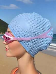 Waterproof Swim Cap For Men And Women - High Elasticity, Ear Protection, And Long Hair Coverage - Large Elastic Silicone Diving Cap, Silicone Swimming Cap, High Elasticity, Thickened Design Suitable For Long And Short Hair, Keeps Hair Dry, Easy To Remove, Suitable For Outdoor Water Sports, Durable Swimming Accessories - Ideal Choice For Valentine's Day, Carnival, Beach Essentials, Beach Accessories, Pool Float - Multicolor - View 12