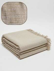 Ultra Soft Cotton Knit Blanket – Lightweight, Warm & Cozy & Made In Turkey - Gold - View 6