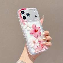 1个花卉图案透明TPU材质手机壳，具有防震防指纹功能，适用于 16 Pro/16 Plus、15/15 Pro Max/15 Pro、11/12/13/14 Pro Max、11 Pro/11 Pro Max、12 Pro/12 Pro Max、13 Pro/13 Pro Max、14 Pro/14 Pro Max、17，软壳设计，优雅创意。 - 彩色 - 查看 3