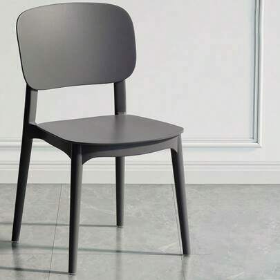 Sillas de Comedor, Asiento de Plástico Apilable con Respaldo, Taburete de Cocina Antideslizante, Silla de Escritorio para Oficina y Sala de Estar, Ligera