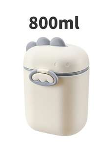1pc Cartoon Milk Powder Container/Baby Milk Powder Box, Dinosaur Theme, Made Of PP Material, With Separate Spoon Compartment, Handle, Compact Design, Portable And Secure Closure. Suitable For Travel/Living Room/Kitchen, Can Store Fruit, Baby Food, Dried Fruit, Snacks, Condiments, Etc. (Available In 800ml And 400ml, Please Check The Comparison Image Before Purchase!) - Dinosaur-shaped Milk Powder Box (eyeless Version) - View 14