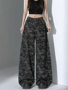 Women Pants - Màu xám ngụy trang - Xem 7