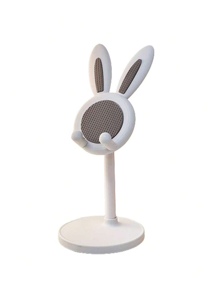 1pc Adjustable Foldable Rabbit Shaped Phone Stand, Made Of ABS Plastic And Aluminum, White Tablet And Phone Holder For Wedding, Birthday, Home, Office, Back To School Decor, Compatible With Various Phones, Birthday Gift, Family, Friends, Halloween Gift, Teacher Gift - Multicolor - View 14
