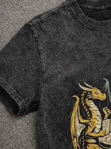 Best-Selling In Summer Best-Selling In Summer 1 Pcs Men's Fun RPG Game T-Shirt - Dragon And Human Battle Design Inspired By &Lt; Dungeons &Amp; Dragons &Gt; - Bold D20 Tabletop RPG Graphic T-Shirt - Suitable For D &Amp; D Fans, Casual Players At Game Nights And Exhibitions - Machine Washable Geek Clothing, Crew Neck, Regular Fit, Bright Fantasy Print, Perfect Gift For Role-Playing Game Enthusiasts 210g 100% Cotton - 黑色 - 查看 6