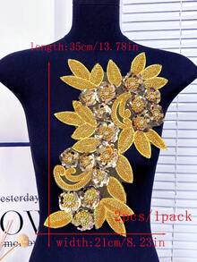 3D 串珠蕾丝绣花贴片、水钻亮片贴花、适用于服装装饰、婚纱配饰、DIY 缝纫工艺品 - 多色 - 查看 46