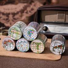 50mm*2m PET 花藤围栏景观胶带贴纸剪贴簿手账粘性手工DIY垃圾日记工艺品材料 - 多色 - 查看 3