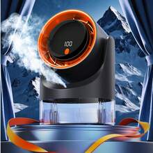 桌面喷雾风扇，带LED显示屏，可旋转，桌面空调风扇，家用/办公用，USB充电，适合露营、徒步旅行、办公室、家庭、客厅等场所。 - 檯面風扇 - 查看 6