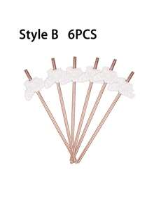 Rose Gold Paper Straws With Bride Tribe Flag, Suitable For Hen Party, Bridal Shower, Bachelorette Party, Wedding Party Tableware - Multicolor - View 13