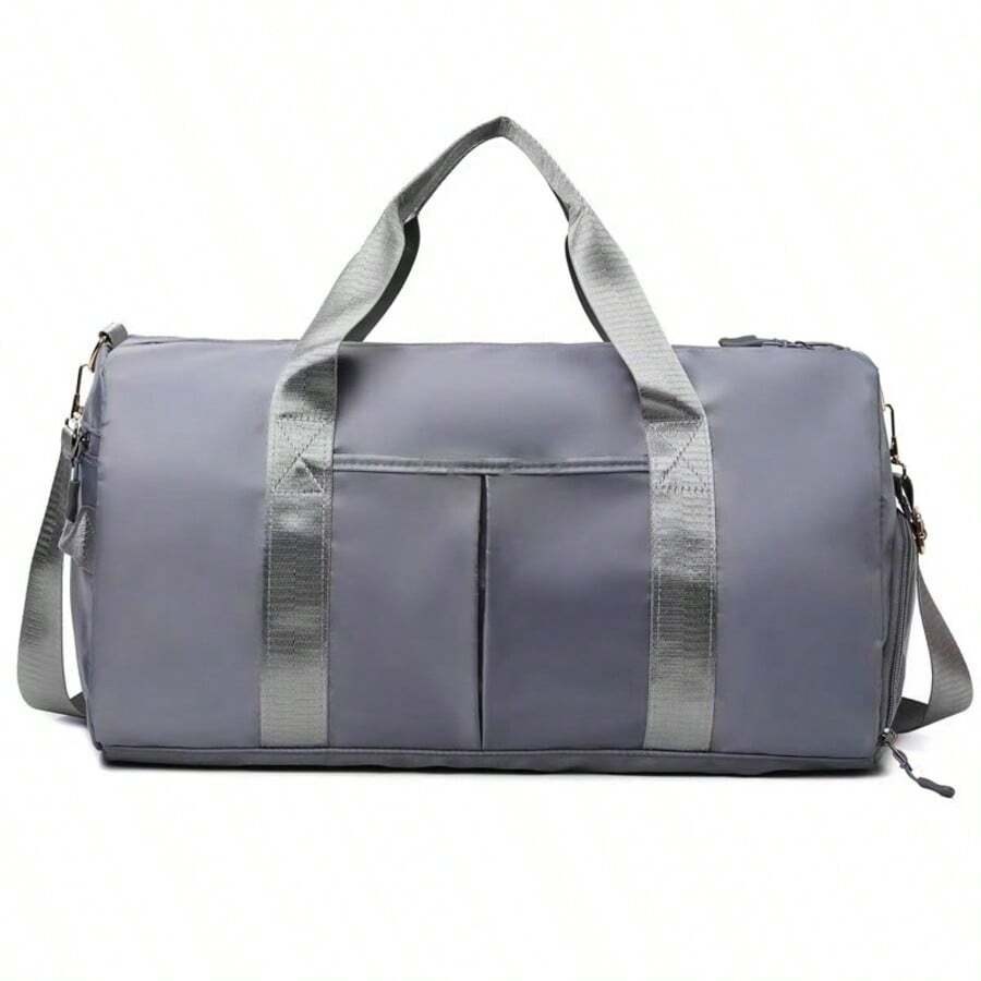 Large Capacity Waterproof Gym Bag For Women Men With Shoes Compartment Wet Pocket Travel Duffel Bag - 灰色 - 查看 1