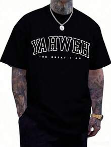 Graphic Hoodies Cotton Tee Oversize Plus Size Men's S To 5XL,Graphic Hoodies Cotton Tee Oversize Plus Size Men's S To 5XL,Christian Jesus Shirts Men Religious God Yahweh Faith Shirt Bible Verse Vintage Oversized Graphic Tees Cotton Top In White,All-Season Casual Wear Gym, Outdoor & Parties -,Summer Tee,Summer Tee FCH6 - 黑色 - 查看 13