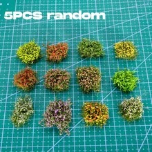 5 PIEZAS de flores y hierbas artificiales agrupadas al azar, grupos de flores con pelusa para jardín de hadas, vegetación para casas de muñecas, escenarios de tren y ferrocarril, paisaje de musgo - Como fotos - Ver 7