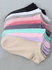 20双装女士薄款休闲时尚低帮踝袜，夏季 - 彩色 - 查看 3