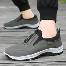 Men's Slip-On Outdoor Sports Shoes, Comfortable & Durable Non-Slip Hiking Sneakers - Grey - View 5