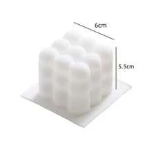 3D立体蜡烛硅胶模具，不粘泡泡蜡烛模具，适用于制作石膏工艺品和礼品 - A-白色 - 查看 2