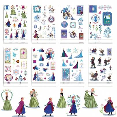 8 Frozen Stickers, Frozen Party Favors, Stickers, Anna Cartoon Stickers, Olaf Stickers, Sven Stickers, Kristoff Stickers, Waterproof Stickers, Stickers, Can Be Used For Books, Diaries, Phone Cases, Laptops, Tablets, Water Bottles, Suitable As Holiday, Birthday Gifts Or Reward Stickers, Gift Decorations