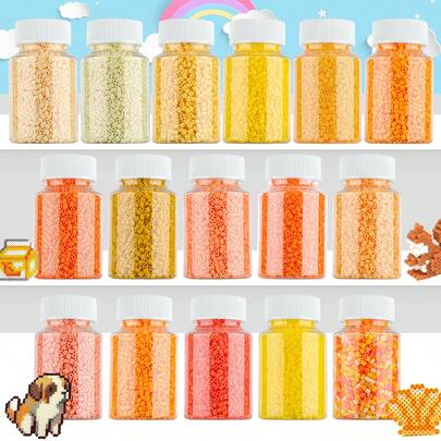 3000颗2.6毫米橙色拼拼豆豆套装，适用于拼豆工艺套装、创意DIY艺术和手工制作，高品质光滑豆豆，是DIY艺术项目的理想礼物，非常适合初学者和爱好者。