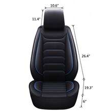 5 Seats Universal Car Seat Covers Full Set Waterproof PU Leather Automotive Seat Cushions Compatible With SUV Sedan All 5-Seater Vehicles - 黑藍 - 查看 11