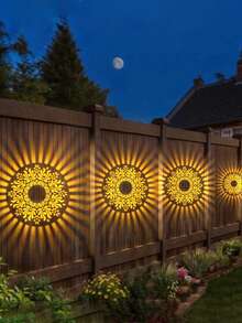 4/2/1件套太阳能莲花壁灯，曼陀罗壁灯，优雅太阳能壁灯 | 适用于花园、露台、楼梯、庭院、街道、后院和前门的LED照明，母亲节和生日礼物 - 彩色 - 查看 14