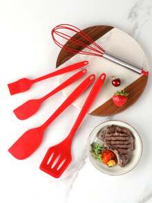 10pcs Silicone Scraper Set, 5pcs Heat-Resistant Non-Stick Rubber Scrapers For Baking, Cooking, Mixing, Scraping Non-Stick Cookware, Kitchen Tools - Multicolor - View 3