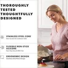 3件套耐高温硅胶套装：无缝硅胶厨房烹饪搅拌棒，适用于不粘锅具 - 彩色 - 查看 5