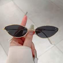 A Pair Of New Women's-Eye Style Fashion Glasses, With Small Metal Frames And Candy-Colored Lenses, A Men's Vacation Accessory - màu cam nhạt bạc - Xem 5