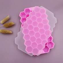 37-Cavity Honeycomb Silicone Ice Cube Tray With Dust Cover, Easy To Press And Remove, Creative DIY Ice Mold - Multicolor - View 14