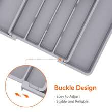 Silverware Drawer Organizer Expandable Utensil Tray For Kitchen  Flatware And Cutlery Holder Adjustable Plastic Storage For Spoons Forks Knives 8.5-14 X 12" Gray - 灰色的 - 查看 5