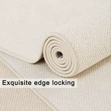 Faux Linen Woven Long Runner Rug, Suitable For Wood Floor Entryway, Laundry Room, Hallway, Bedroom, Kitchen, Living Room And Dining Room, Fashionable Long Mat - Indoor All Season Home Decor, Doormat, Washable And Non-Slip, Ideal For Hallway Rug, Bedroom Rug, Kitchen Rug, Bedside Rug, Home Decor, Kitchen Decor - White - View 4
