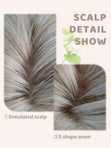 28-Inch Long Synthetic Wig Featuring A Natural Straight Style A Stunning Gold. Designed With Bangs , It Is Crafted From Heat-Resistant Fiber To Ensure Durability. This False Hairpiece Is Perfect For Daily Use, Offering A Natural And Realistic Appearance That Mimics Real Human Hair - Gold - View 3