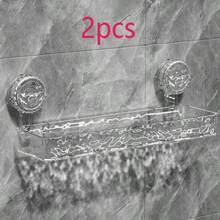 Estantería de esquina con fuerte succión | Estantería de esquina de baño de acrílico transparente | Organizador de almacenamiento de baño sin taladro - Multicolor - Ver 16